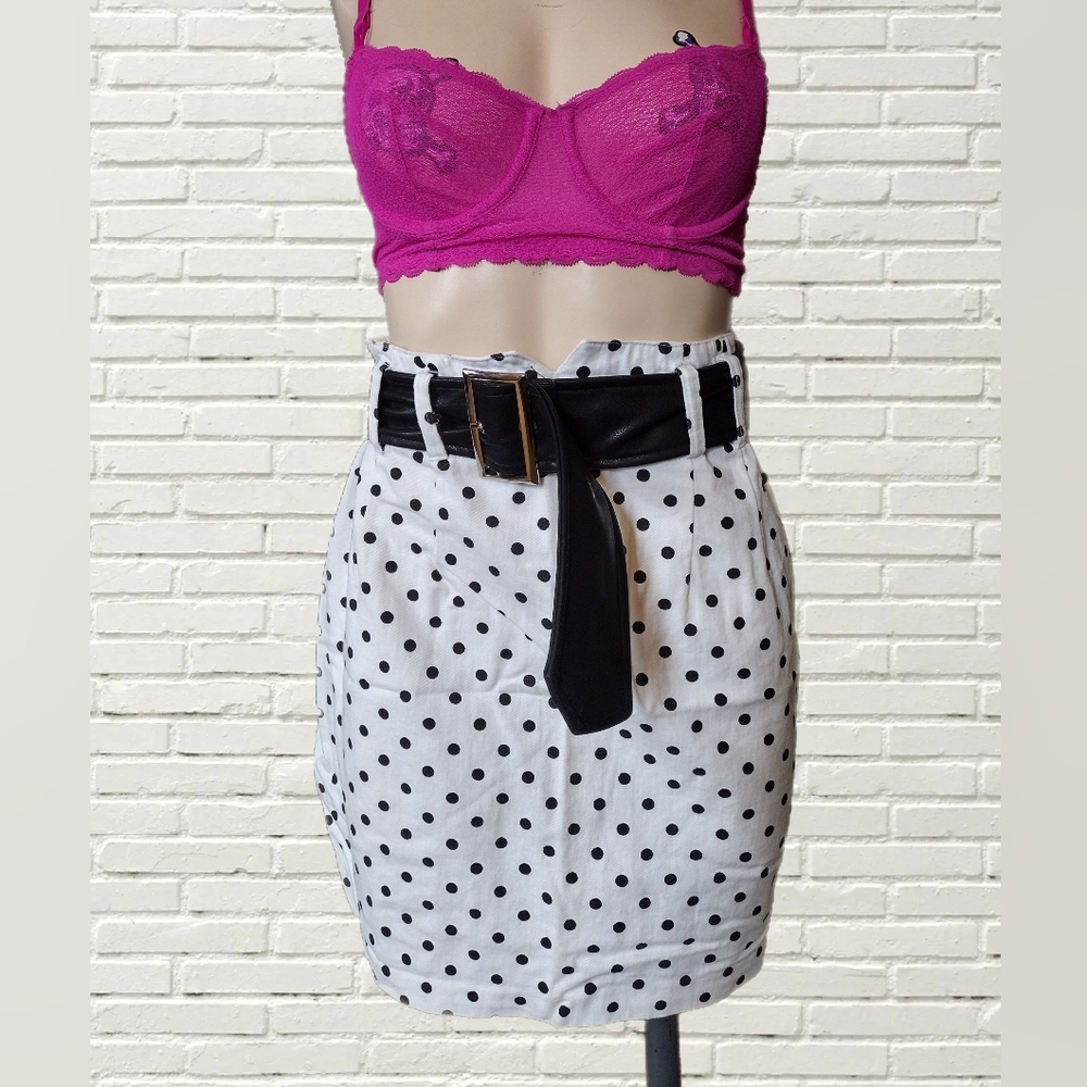 StringBean made in USA Vintage 80s polka dot high waisted skirt medium